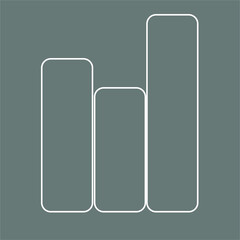 white outline graph  icon on gray background