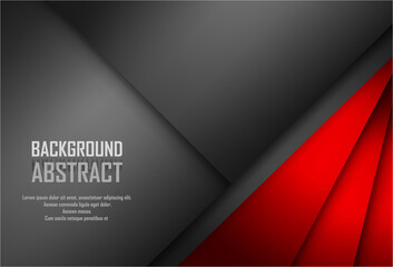 Red triangle vector background geometric overlap layer on black space for text and background design