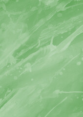 Green ink and watercolor texture on white paper background. Gradient paint strokes and decalcomania effect. Hand-painted gouache abstract image. Mess on the canvas.
