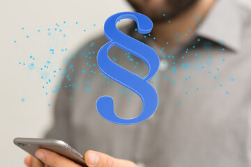 paragraph law sign digital in hand.