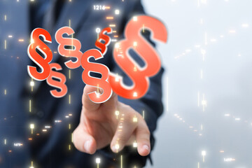 paragraph law sign digital in hand
