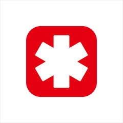 Asterisk App icon design isolated, vector template.