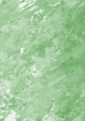 Green ink and watercolor texture on white paper background. Gradient paint strokes and decalcomania effect. Hand-painted gouache abstract image. Mess on the canvas.
