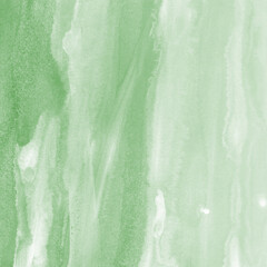 Obraz premium Green ink and watercolor texture on white paper background. Gradient paint strokes and decalcomania effect. Hand-painted gouache abstract image. Mess on the canvas. 