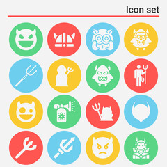 16 pack of horns  filled web icons set