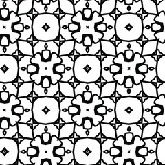 Obraz premium Geometric vector pattern with triangular elements. Seamless abstract ornament for wallpapers and backgrounds. Black and white colors.