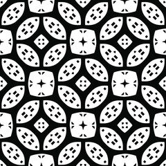  Geometric vector pattern with triangular elements. Seamless abstract ornament for wallpapers and backgrounds. Black and white colors.