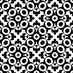  Geometric vector pattern with triangular elements. Seamless abstract ornament for wallpapers and backgrounds. Black and white colors.
