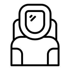 vapor protection Hazmat Suit Concept Vector line Icon Design, Personal protective equipment Symbol, Workplace health surveillance Sign, occupational safety and healthcare stock illustration