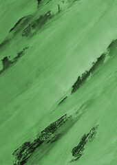 Green ink and watercolor texture on white paper background. Gradient paint strokes and decalcomania effect. Hand-painted gouache abstract image. Mess on the canvas.