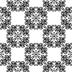  Geometric vector pattern with triangular elements. Seamless abstract ornament for wallpapers and backgrounds. Black and white colors.