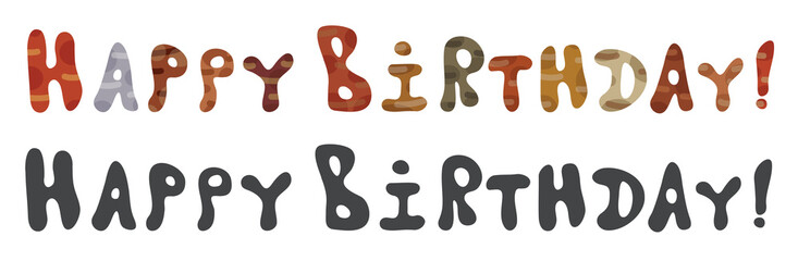 Vector Happy Birthday greeting font.