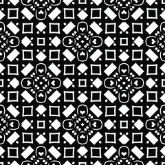  Geometric vector pattern with triangular elements. Seamless abstract ornament for wallpapers and backgrounds. Black and white colors.
