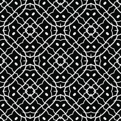 Fototapeta premium Geometric vector pattern with triangular elements. Seamless abstract ornament for wallpapers and backgrounds. Black and white colors.