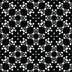  Geometric vector pattern with triangular elements. Seamless abstract ornament for wallpapers and backgrounds. Black and white colors.