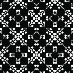  Geometric vector pattern with triangular elements. Seamless abstract ornament for wallpapers and backgrounds. Black and white colors.