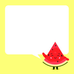 Cute Watermelon with Speech Bubbles