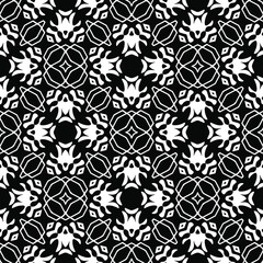  Geometric vector pattern with triangular elements. Seamless abstract ornament for wallpapers and backgrounds. Black and white colors.