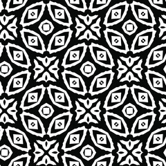 Geometric vector pattern with triangular elements. Seamless abstract ornament for wallpapers and backgrounds. Black and white colors.