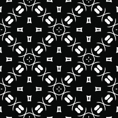 Geometric vector pattern with triangular elements. Seamless abstract ornament for wallpapers and backgrounds. Black and white colors.