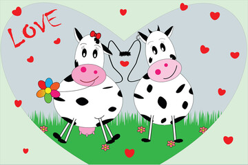 cow in love valentine