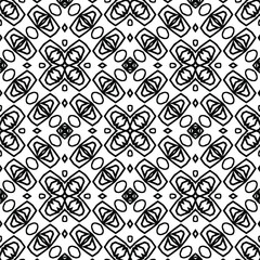 Geometric vector pattern with triangular elements. Seamless abstract ornament for wallpapers and backgrounds. Black and white colors.