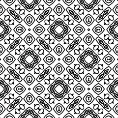 Geometric vector pattern with triangular elements. Seamless abstract ornament for wallpapers and backgrounds. Black and white colors.