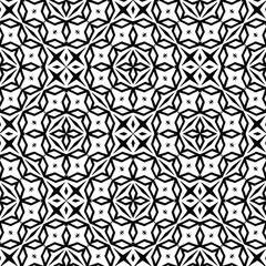 Geometric vector pattern with triangular elements. Seamless abstract ornament for wallpapers and backgrounds. Black and white colors.
