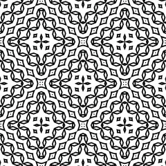 Geometric vector pattern with triangular elements. Seamless abstract ornament for wallpapers and backgrounds. Black and white colors.