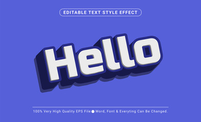 3D Hello Text Style Effect, Editable Text Effect