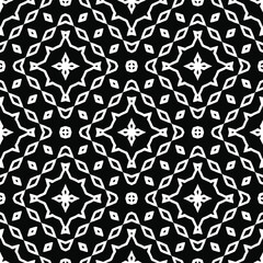 Geometric vector pattern with triangular elements. Seamless abstract ornament for wallpapers and backgrounds. Black and white colors.
