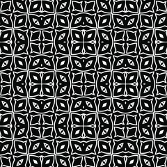 Geometric vector pattern with triangular elements. Seamless abstract ornament for wallpapers and backgrounds. Black and white colors.
