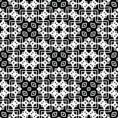 Geometric vector pattern with triangular elements. Seamless abstract ornament for wallpapers and backgrounds. Black and white colors.