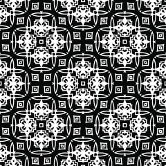 Geometric vector pattern with triangular elements. Seamless abstract ornament for wallpapers and backgrounds. Black and white colors.