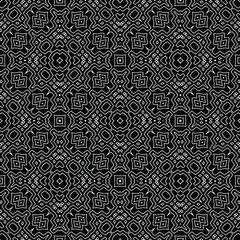Geometric vector pattern with triangular elements. Seamless abstract ornament for wallpapers and backgrounds. Black and white colors.
