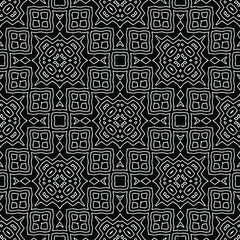 Geometric vector pattern with triangular elements. Seamless abstract ornament for wallpapers and backgrounds. Black and white colors.