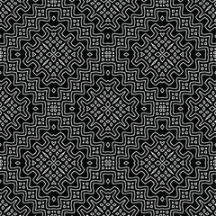 Geometric vector pattern with triangular elements. Seamless abstract ornament for wallpapers and backgrounds. Black and white colors.