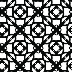 Naklejka premium Geometric vector pattern with triangular elements. Seamless abstract ornament for wallpapers and backgrounds. Black and white colors.