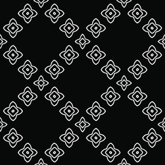  Geometric vector pattern with triangular elements. Seamless abstract ornament for wallpapers and backgrounds. Black and white colors.