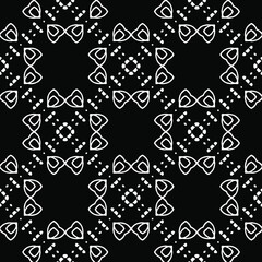  Geometric vector pattern with triangular elements. Seamless abstract ornament for wallpapers and backgrounds. Black and white colors.