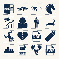 Simple set of split related filled icons.