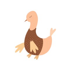 Stylized cute baby birds. Spring, summer birds in cute handmade clothes. Print for clothes, fabrics, postcards, stickers. Fashionable image. Magical and unusual birds