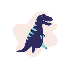 Cute Dinosaur vector illustration in flat style. Tyrannosaur. For poster, t-shirt, wallpaper, card.