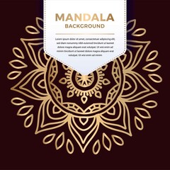 Fototapeta premium Luxury ornamental mandala Pattern Design in gold color Vector Illustration
