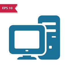 PC - Desktop - Computer Icon. Professional pixel-aligned icon in glyph style.