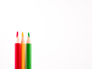 An image of pencil colours isolate on a white background.