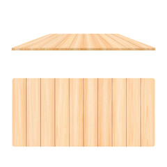Cream color texture wood board empty on white background