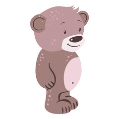 Isolated baby bear, vector illustration