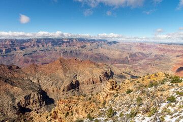 Fototapeta na wymiar Snow in Grand Canyon National Park, USA