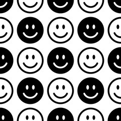 Smile icon pattern. Happy faces on a white background. Vector abstract background